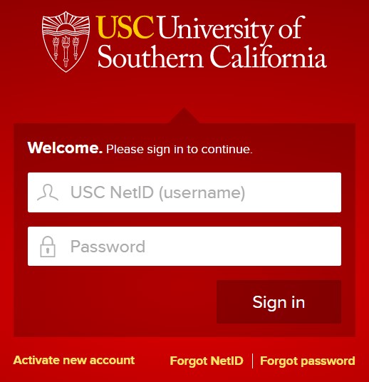 my USC login.