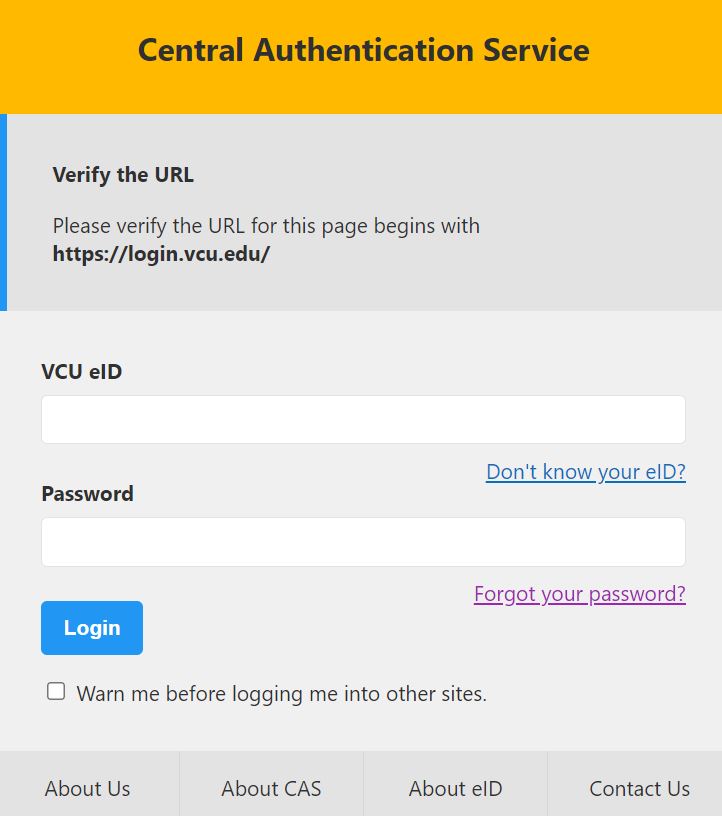 myVCU login portal.